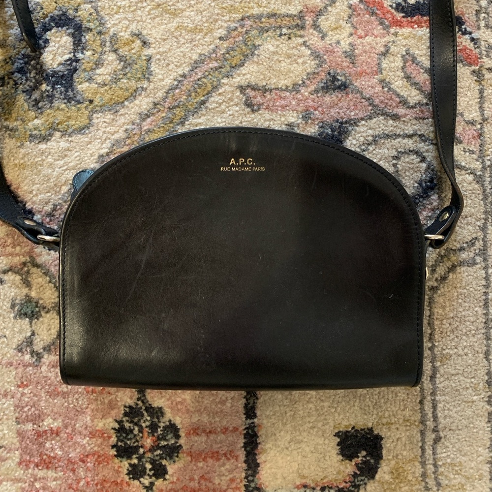 APC Paris Navy Leather Zip Purse